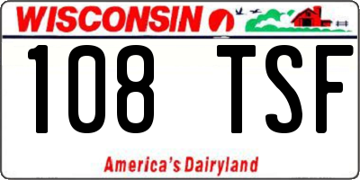 WI license plate 108TSF