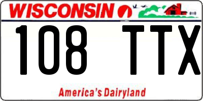 WI license plate 108TTX