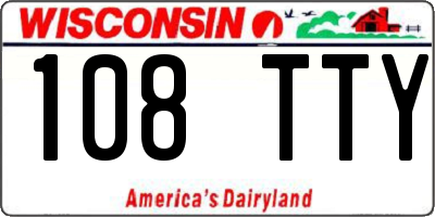 WI license plate 108TTY