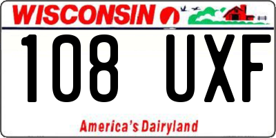 WI license plate 108UXF