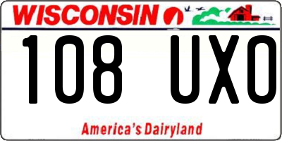 WI license plate 108UXO
