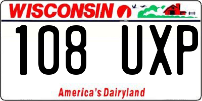 WI license plate 108UXP