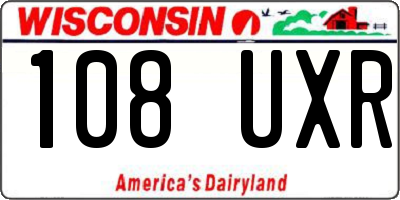 WI license plate 108UXR