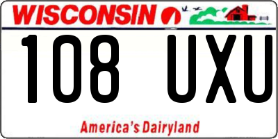 WI license plate 108UXU