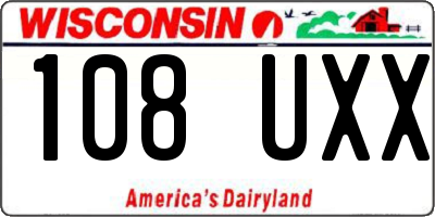 WI license plate 108UXX