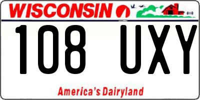WI license plate 108UXY