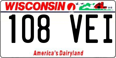 WI license plate 108VEI
