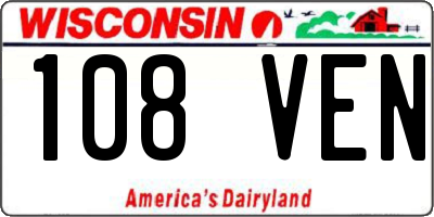 WI license plate 108VEN
