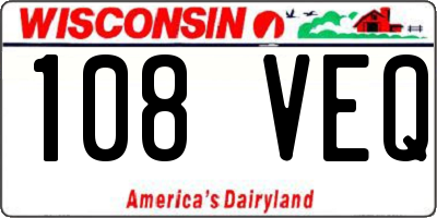 WI license plate 108VEQ