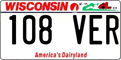 WI license plate 108VER