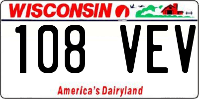 WI license plate 108VEV
