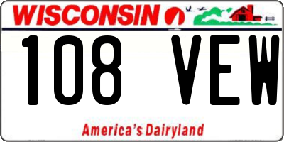 WI license plate 108VEW