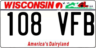 WI license plate 108VFB