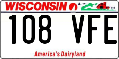 WI license plate 108VFE
