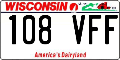 WI license plate 108VFF