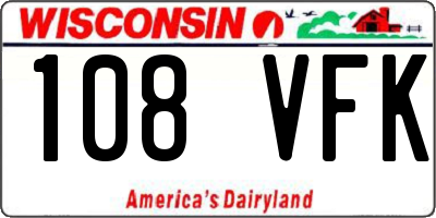 WI license plate 108VFK
