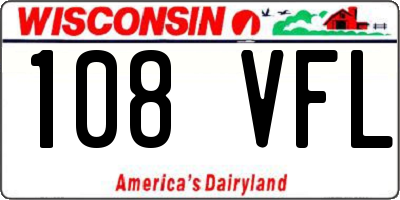 WI license plate 108VFL