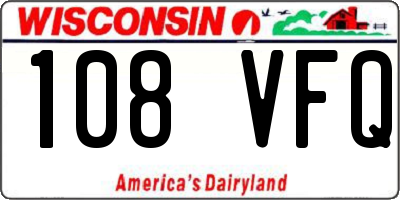 WI license plate 108VFQ