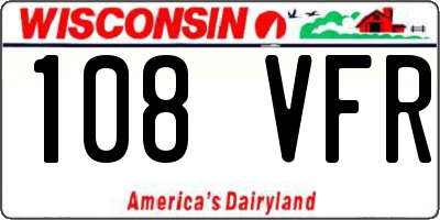 WI license plate 108VFR