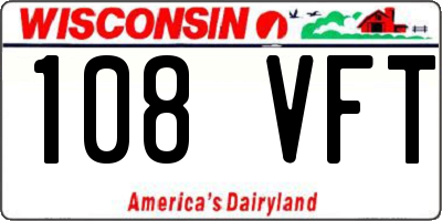 WI license plate 108VFT