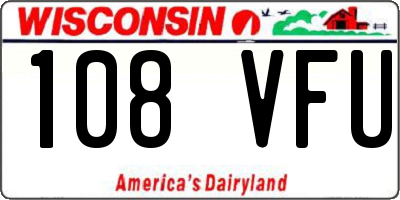 WI license plate 108VFU