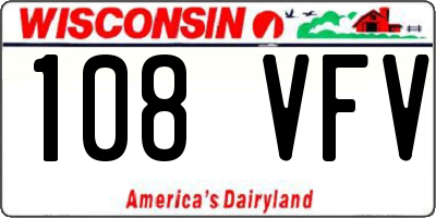WI license plate 108VFV
