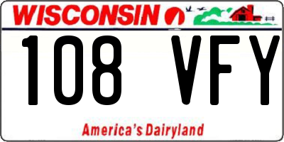 WI license plate 108VFY
