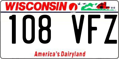 WI license plate 108VFZ