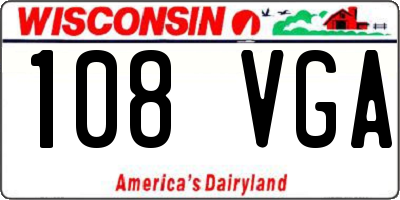 WI license plate 108VGA
