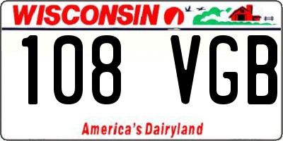 WI license plate 108VGB