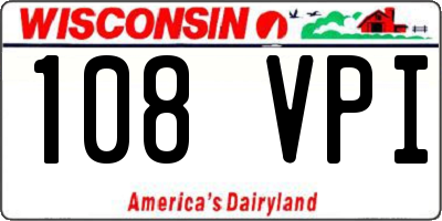 WI license plate 108VPI