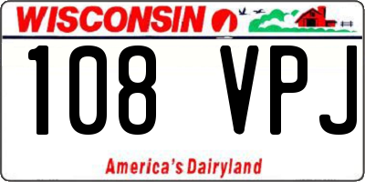 WI license plate 108VPJ