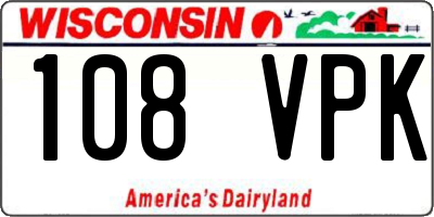 WI license plate 108VPK