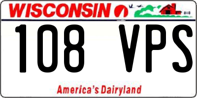 WI license plate 108VPS
