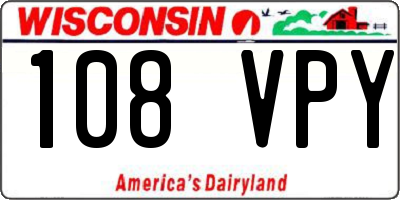 WI license plate 108VPY