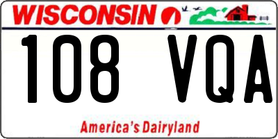 WI license plate 108VQA