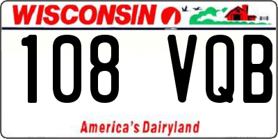 WI license plate 108VQB