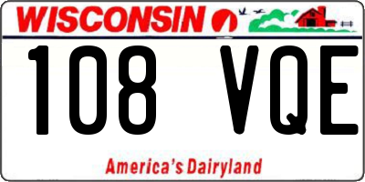 WI license plate 108VQE