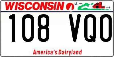 WI license plate 108VQO
