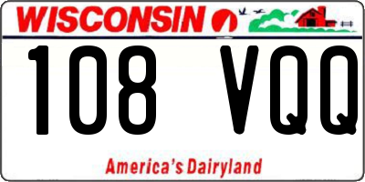 WI license plate 108VQQ