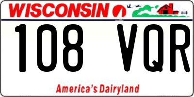 WI license plate 108VQR
