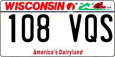 WI license plate 108VQS