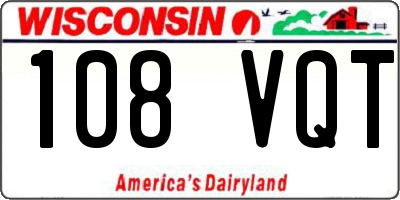 WI license plate 108VQT