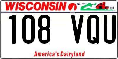 WI license plate 108VQU