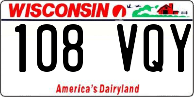 WI license plate 108VQY