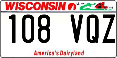 WI license plate 108VQZ