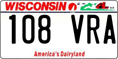 WI license plate 108VRA