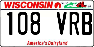 WI license plate 108VRB