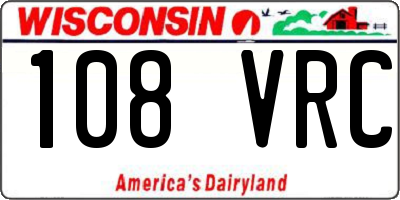 WI license plate 108VRC