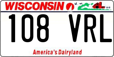 WI license plate 108VRL